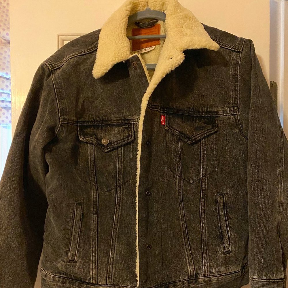 Levi's Black Denim Sherpa Jacket